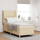 Box spring seng med hovedgærde Creme 200 x 80 cm Stof