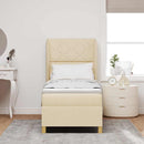 Box spring seng med hovedgærde Creme 200 x 80 cm Stof