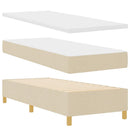 Box spring seng med hovedgærde Creme 200 x 80 cm Stof
