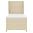Box spring seng med hovedgærde Creme 200 x 80 cm Stof