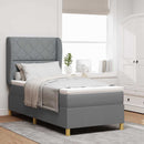 Box spring seng med hovedgærde Lysegrå 190 x 90 cm Stof