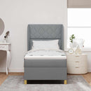 Box spring seng med hovedgærde Lysegrå 190 x 90 cm Stof