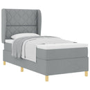 Box spring seng med hovedgærde Lysegrå 190 x 90 cm Stof