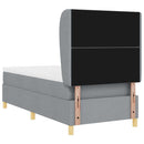 Box spring seng med hovedgærde Lysegrå 190 x 90 cm Stof