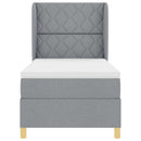 Box spring seng med hovedgærde Lysegrå 190 x 90 cm Stof