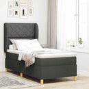Box spring seng med hovedgærde Mørkegrå 190 x 90 cm Stof