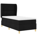 Box spring seng med hovedgærde Sort 190 x 90 cm Stof