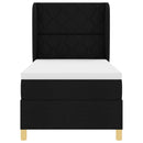 Box spring seng med hovedgærde Sort 190 x 90 cm Stof