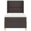 Box spring seng med hovedgærde Mørk Brun 190 x 90 cm Stof