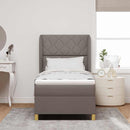 Box spring seng med hovedgærde Gråbrun 190 x 90 cm Stof