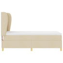 Box spring seng med hovedgærde Creme 190 x 90 cm Stof