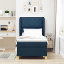 Box spring seng med hovedgærde Blå 190 x 90 cm Stof