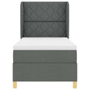 Box spring seng med hovedgærde Mørkegrå 200 x 90 cm Stof