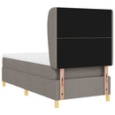 Box spring seng med hovedgærde Gråbrun 200 x 90 cm Stof