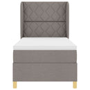 Box spring seng med hovedgærde Gråbrun 200 x 90 cm Stof