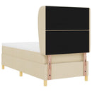 Box spring seng med hovedgærde Creme 200 x 90 cm Stof