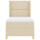 Box spring seng med hovedgærde Creme 200 x 90 cm Stof