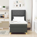 Box spring seng med hovedgærde Mørkegrå 200 x 100 cm Stof