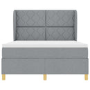 Box spring seng med hovedgærde Lysegrå 190 x 140 cm Stof