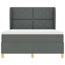 Box spring seng med hovedgærde Mørkegrå 190 x 140 cm Stof