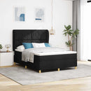 Box spring seng med hovedgærde Sort 190 x 140 cm Stof