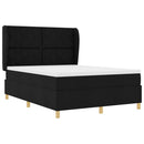 Box spring seng med hovedgærde Sort 190 x 140 cm Stof