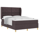 Box spring seng med hovedgærde Mørk Brun 190 x 140 cm Stof