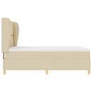 Box spring seng med hovedgærde Creme 190 x 140 cm Stof