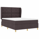 Box spring seng med hovedgærde Mørk Brun 200 x 140 cm Stof