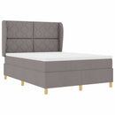 Box spring seng med hovedgærde Gråbrun 200 x 140 cm Stof