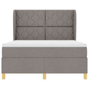Box spring seng med hovedgærde Gråbrun 200 x 140 cm Stof