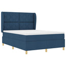 Box spring seng med hovedgærde Blå 200 x 140 cm Stof