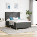 Box spring seng med hovedgærde Mørkegrå 200 x 160 cm Stof