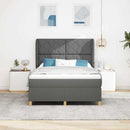Box spring seng med hovedgærde Mørkegrå 200 x 160 cm Stof