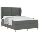 Box spring seng med hovedgærde Mørkegrå 200 x 160 cm Stof