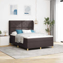 Box spring seng med hovedgærde Mørk Brun 200 x 160 cm Stof