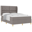 Box spring seng med hovedgærde Gråbrun 200 x 160 cm Stof