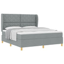 Box spring seng med hovedgærde Lysegrå 200 x 180 cm Stof