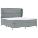 Box spring seng med hovedgærde Lysegrå 200 x 180 cm Stof
