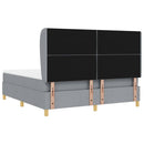 Box spring seng med hovedgærde Lysegrå 200 x 180 cm Stof