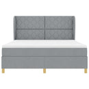 Box spring seng med hovedgærde Lysegrå 200 x 180 cm Stof