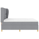 Box spring seng med hovedgærde Lysegrå 200 x 180 cm Stof