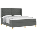 Box spring seng med hovedgærde Mørkegrå 200 x 180 cm Stof