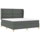 Box spring seng med hovedgærde Mørkegrå 200 x 180 cm Stof