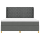 Box spring seng med hovedgærde Mørkegrå 200 x 180 cm Stof