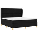 Box spring seng med hovedgærde Sort 200 x 180 cm Stof