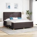 Box spring seng med hovedgærde Mørk Brun 200 x 180 cm Stof