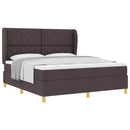 Box spring seng med hovedgærde Mørk Brun 200 x 180 cm Stof