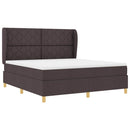 Box spring seng med hovedgærde Mørk Brun 200 x 180 cm Stof