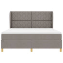 Box spring seng med hovedgærde Gråbrun 200 x 180 cm Stof